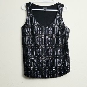 Worthington Black Sequin Top Medium